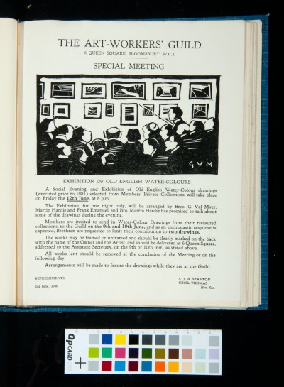 Exhibition of watercolours at The Art-Workers' Guild, June 1936