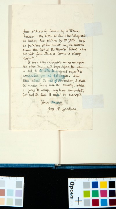 Letter to S. D. Kitson from Jack W. Goodison