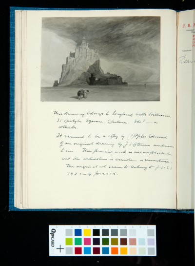 Drawing, perhaps by Miles Edmund Cotman, belonging to Wayland Wills Williams