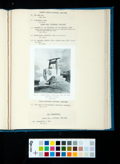 Catalogue entries for works by J. J., J. S. and M. E. Cotman