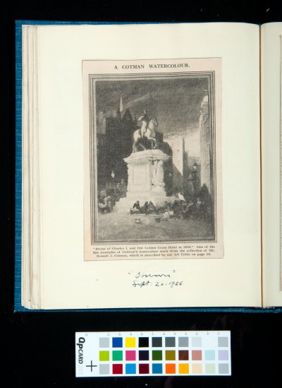 Cotman's watercolour of a statue of Charles I