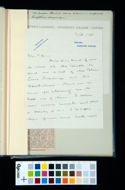 Letter from Henry Edward Morritt