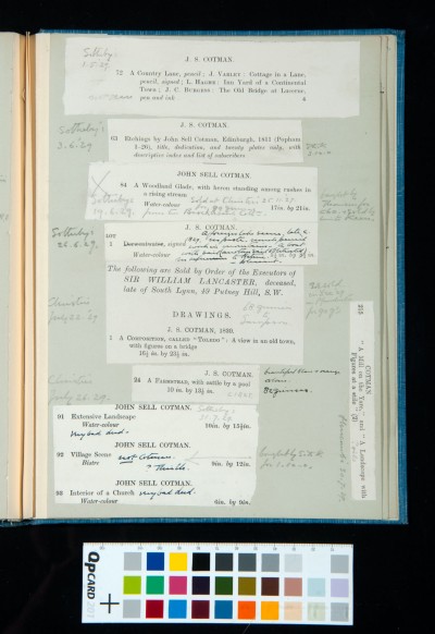 Auction listings, with some annotation of Kitson's correcting authenticity