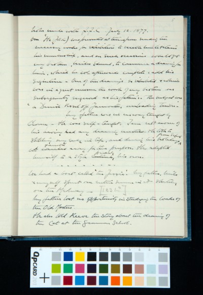 Notes made with John Joseph Cotman, 12 July 1877