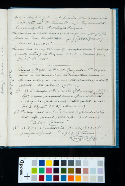 SD Kitson's diary entries for 14 and 17 March 1931
