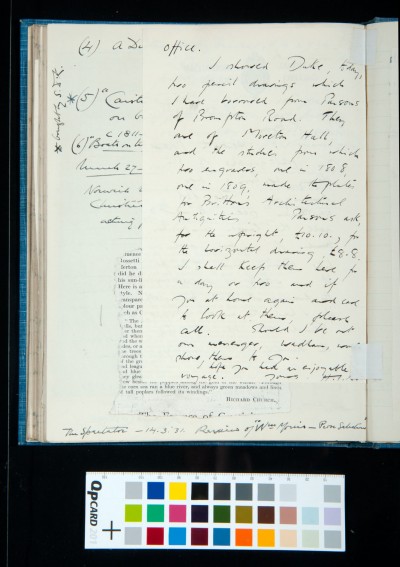 Letter from The National Gallery to SD Kitson 13 April 1931