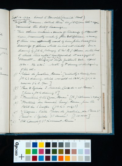 Diary entry Sept. 10. 1930