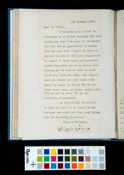 Wilfrid Tillett letter