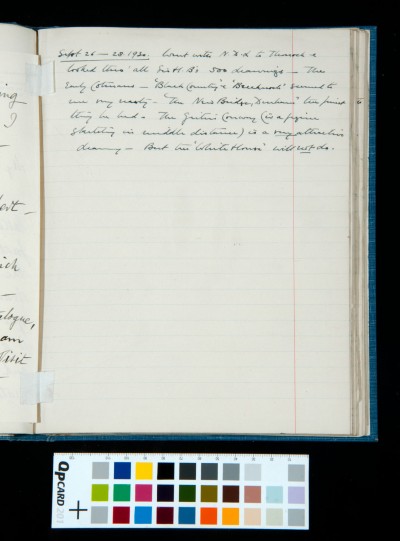 Sept 26 - 28. 1930. Diary entry.