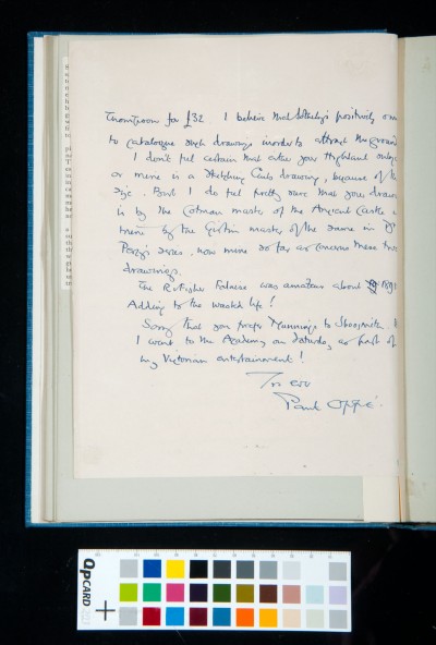 Letter to Kitson from Paul Oppé, 29 July 1931