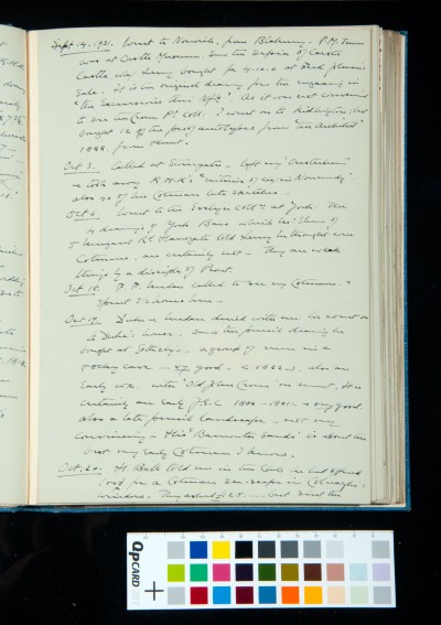 Kitson's diary entries 14 September-20 October 1931