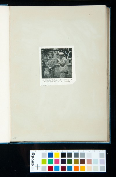 Photograph of Sydney Decimus Kitson and H. M. Fletcher at Trinity College [Cambridge]