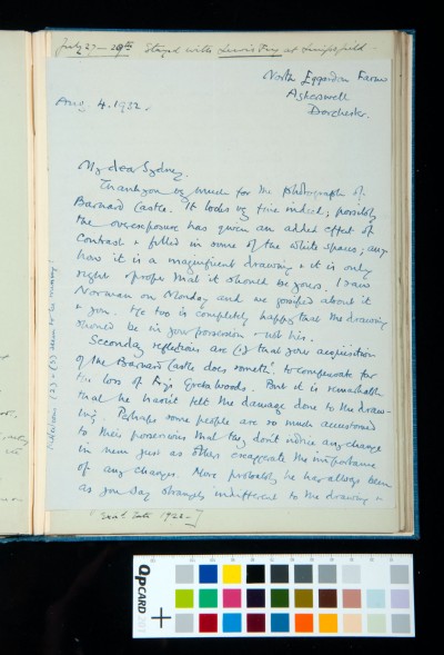 Letter to Kitson from Paul Oppé