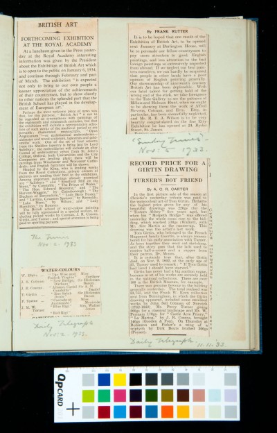 Four clippings of newspaper articles