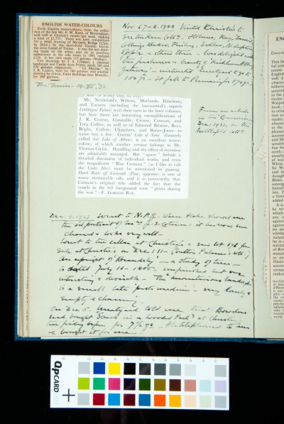 Two clippings, two journal entries, and annotation in Kitson's hand.