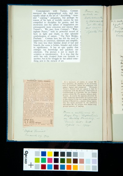 Three article clippings and Kitson annotation.