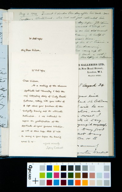 Letter from Sydney Cockerell to Sydney Kitson.