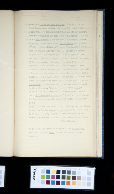 Copy of letter from Miles Edmund Cotman to John Joseph Cotman, 25 March 1834