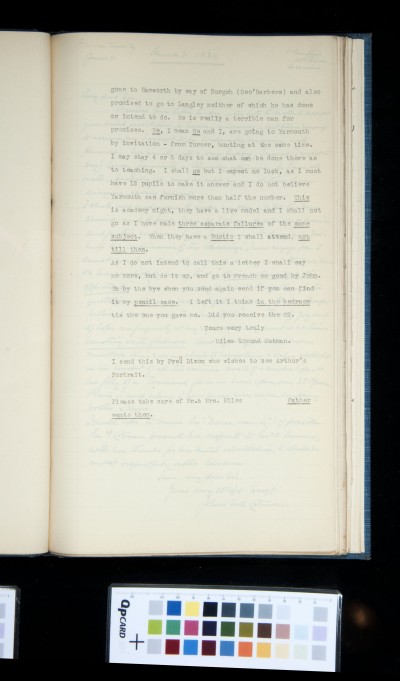 Copy of letter from Miles Edmund Cotman to John Joseph Cotman, 31 March 1834
