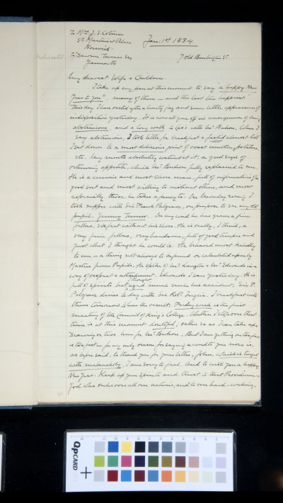 Copy of letter from John Sell Cotman to his wife and children, 1-2 January 1834