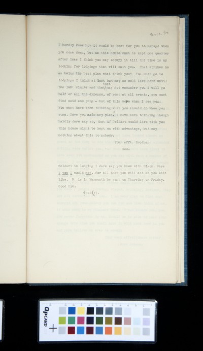 Copy of letter from Miles Edmund Cotman to John Joseph Cotman, 2 November 1834