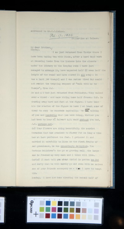 Copy of letter from Miles Edmund Cotman to John Joseph Cotman, 17 February 1834