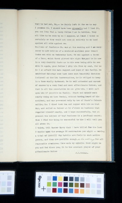 Letter (cont) from J. S. Cotman to John Joseph Cotman. Edward Cooke's accident. Cockroaches.